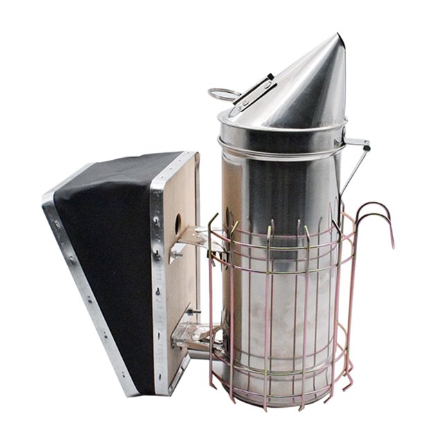 de nebulización para ahumador de colmenas de abejas con dispositivo de herramienta de protectora de escudo térmico, acero inoxidabl Estilo B 32cm Colco Fumador de colmenas de abejas
