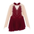 thumbnail image 3 of Alvivi Girls Ice Skating Dress Long Sleeve Mesh Patchwork Style Dancewear 6-14, 3 of 7