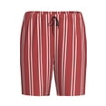 thumbnail image 4 of Fotbe Stripes Red White Pajama Shorts for Men, Men's Pajama Bottoms, Sleepwear,Short Pajama Pants-3X-Large, 4 of 9