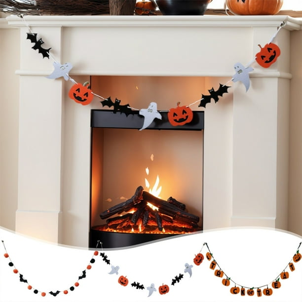 Bandera de Halloween | Banderas de fiesta de tela espeluznante multicolor 72" | Decoración interior exterior para colgar y colgar espeluznante | Patrones Clásicos | Instalación fácil | Decoración