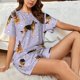 thumbnail image 4 of Fotbe German Shepherd Dog Conjunto de Pijama Estampado para Mujer, 2 Piezas, Ropa de Dormir con Camiseta de Manga Corta y Shorts Suaves-X-Large, 4 of 6