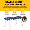 thumbnail image 4 of Christmas Navy Blue Table Cloths for 8 Foot Rectangle Tables, Winter Snowflakes Modern Xmas Trees Patio Waterproof Elastic Fitted Tablecloths, Washable Rectangular Table Cover for Camping, 4 of 8