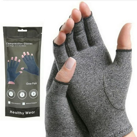 Unisex Arthritis Gloves - Rheumatoid Compression Hand Glove for Osteoarthritis- Arthritic Joint Pain Relief - Carpal Tunnel Wrist Support - Open Finger, Fingerless Thumb for Computer (Best Shoes For Rheumatoid Arthritis)