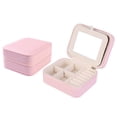thumbnail image 2 of Unique Bargains Travel Jewelry Box Small Portable PU Leather Jewelry Organizer Case Pink, 2 of 8