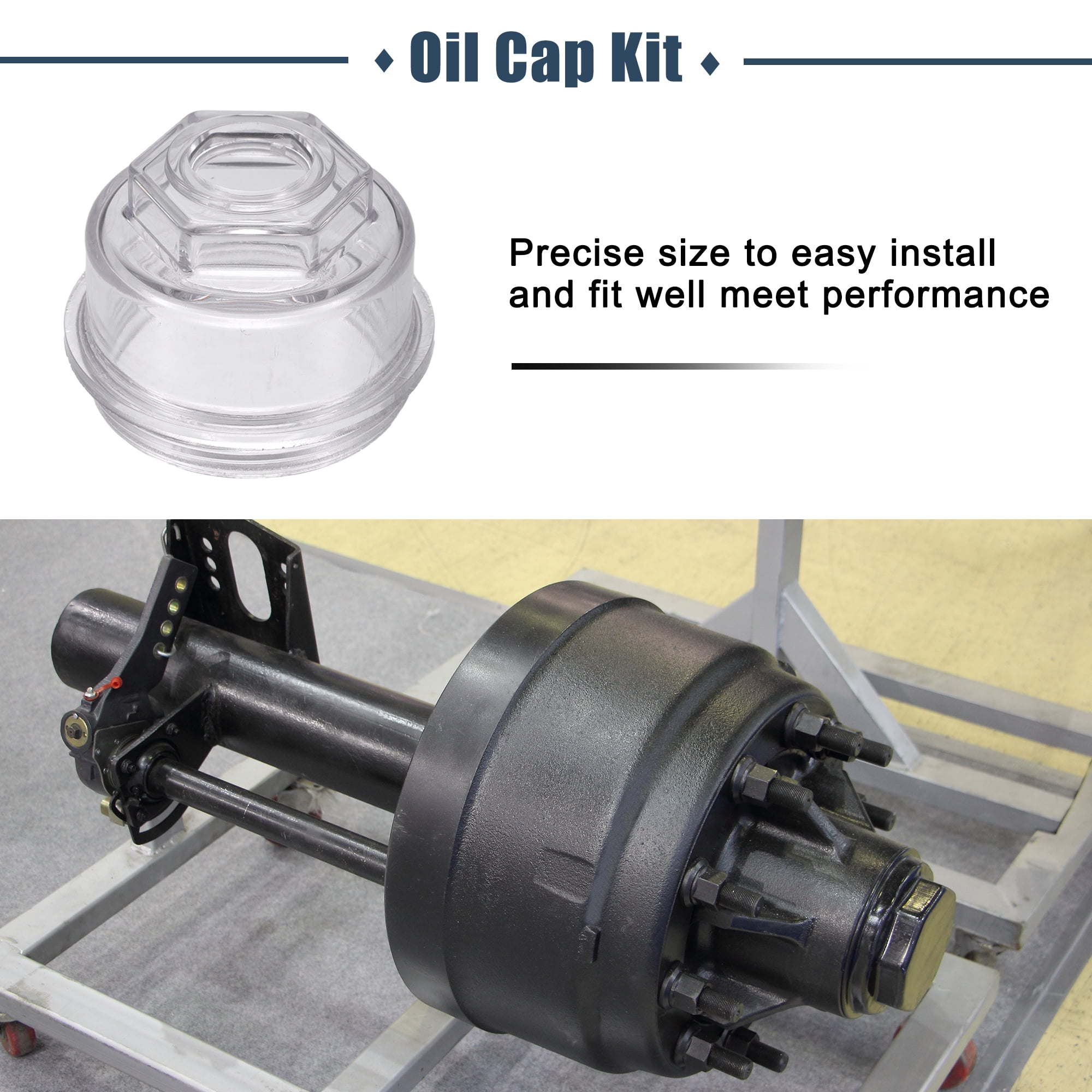 Unique Bargains 3.75 Inch Trailer Oil Cap Kit for AL/KO 10000 or 12000 Oil Clear 2Pcs