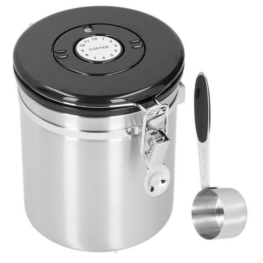Coffee Bean Container 1.5L Coffee Bean 304 Stainless Steel Sealed Food