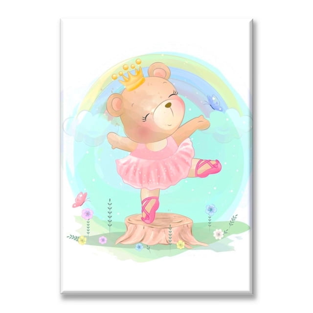 Cuadro Canva Listo Para Colgar Tipo Galería Osita Ballet 50X75 cm