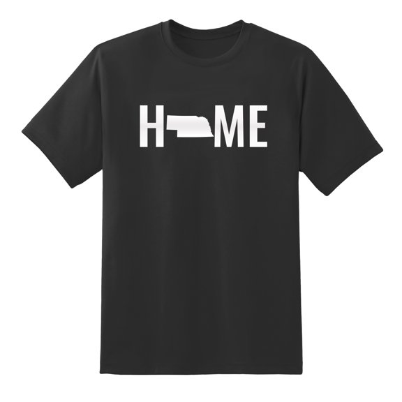 Home State Nebraska Design Mens Graphic T Shirts Black,S