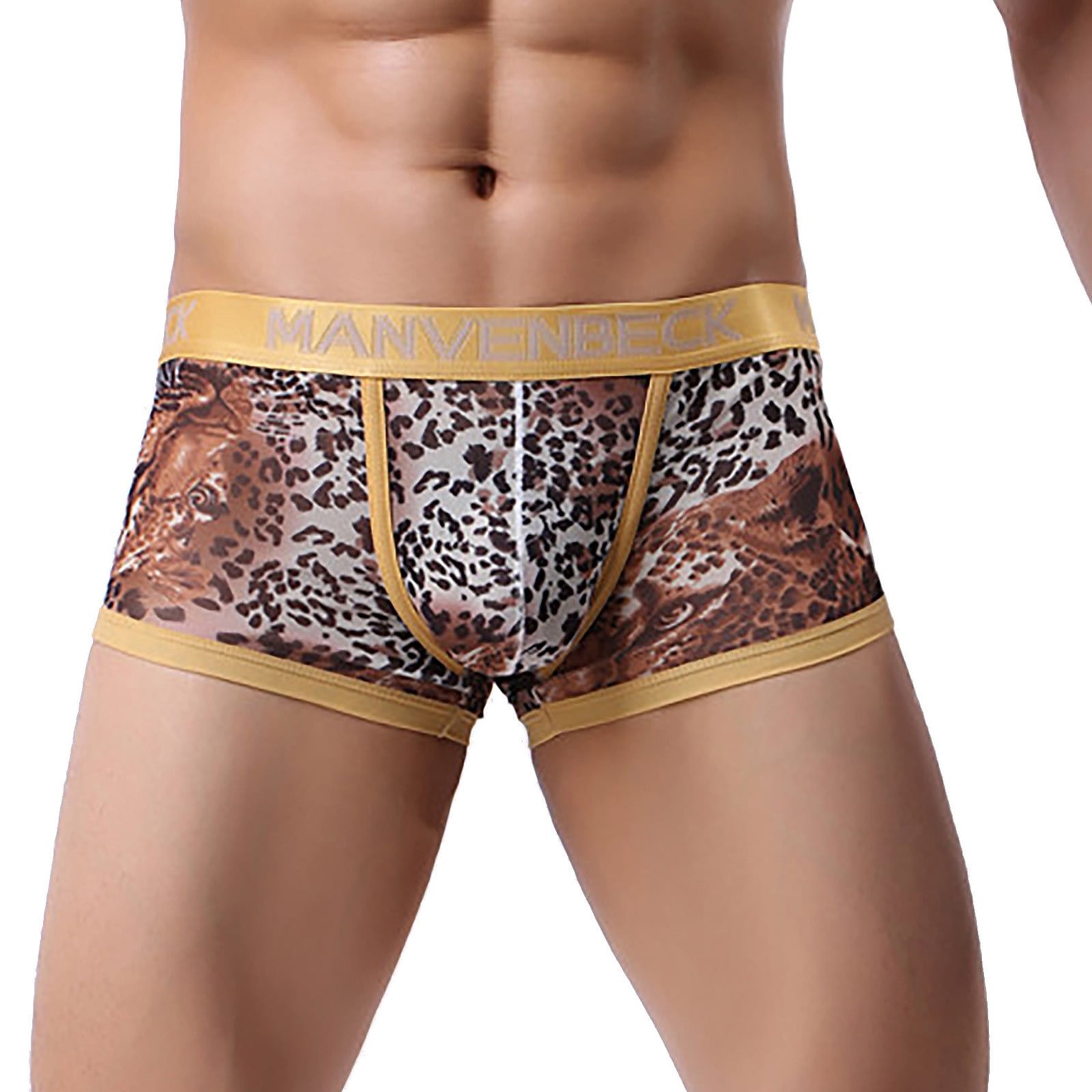 FhsagQ Underwear Mens Underwear Boxers Briefs Cotton Super Fit Underwears Softty Leopard Men Low Print Stretch Knickers Waist Underpants Men's Underwear Mens Underwear Cotton Briefs Slim Fit Brown XL
