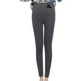 thumbnail image 3 of Gibobby Leggings para mujer Leggings de lana de gruesos de terciopelo para mujer, pantalones cálidos de cintura alta estampados para otoño e invierno(Gris,CH), 3 of 5