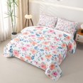 thumbnail image 3 of Erosebridal Watercolor Floral Quilt King for Girls, Leaf Branch Print King Coverlet Set, 3pcs, 3 of 7