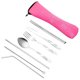 thumbnail image 2 of Kearding Juego de 7 Uds. De vajilla portátil impresa de acero inoxidable, cuchara, tenedor, cuchillo para carne, juego de palillos, cubiertos de viaje, Type7 NO7 Kearding HA003963-02, 2 of 6