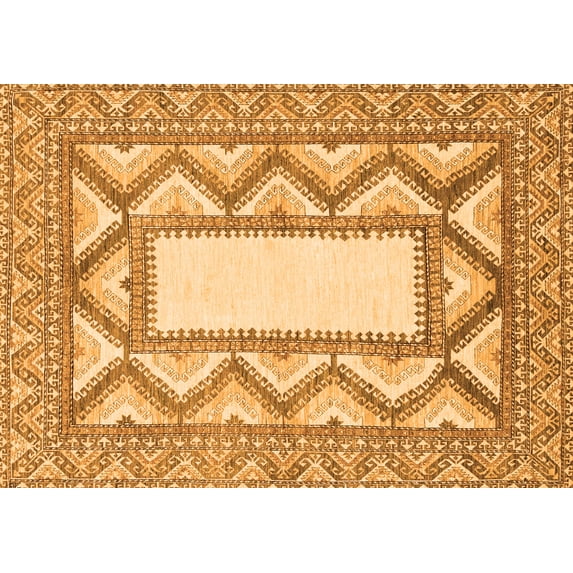 Ahgly Company Indoor Rectangle Abstract Orange Modern Area Rugs, 6' x 9'