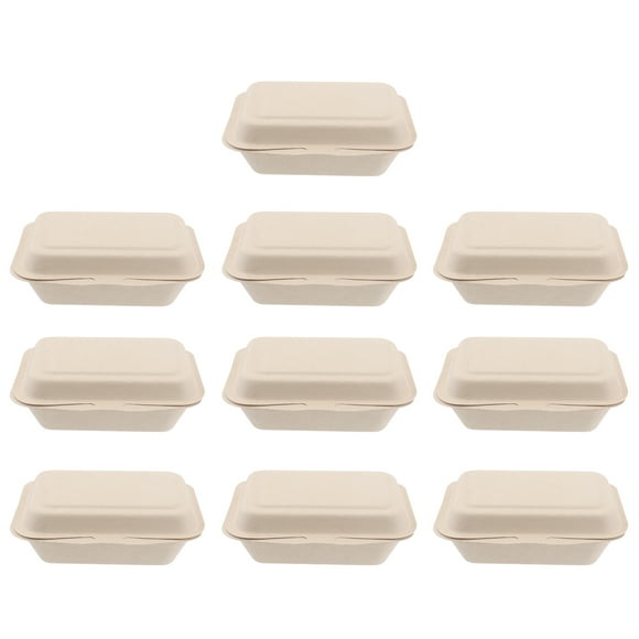50pcs 600ml Disposable Containers Paper Food Takeout Box Eco-friendly Lunch Doggy Boxes