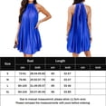 thumbnail image 2 of Vestido Corto Plisado Mini vestido Halter para mujer, sin espalda, estilo Sexy, holgado, sin mangas, ropa de fiesta Cgtredaw L Azul para Mujer, 2 of 7