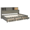 thumbnail image 5 of Pinovk Full Size Wooden Daybed with 3 Storage Drawers, Upper Soft Board, shelf, and a set of Sockets and USB Ports, Gray, 5 of 21