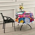 thumbnail image 6 of Coolnut Round Tablecloth 60", Christmas Pattern Table Cover, Water Resistant Spill Proof Large Table Cover for Indoor & Outdoor Family Gathering Dinner, BBQ Christmas Decoration, 6 of 7