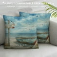 thumbnail image 3 of Orinice Seagulls Beach Boat Graphic Decorative Cushion Throw Pillow Cover 1PC 20x20in, 3 of 5