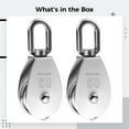 thumbnail image 5 of Stainless Steel Pulley Block M50 2 Pack, 304 Grade Single Wheel Pulley with Swivel Eye Hook, Heavy Duty Lifting Pulley for Flag Pole Rope Wire Cable Systems, 5 of 5