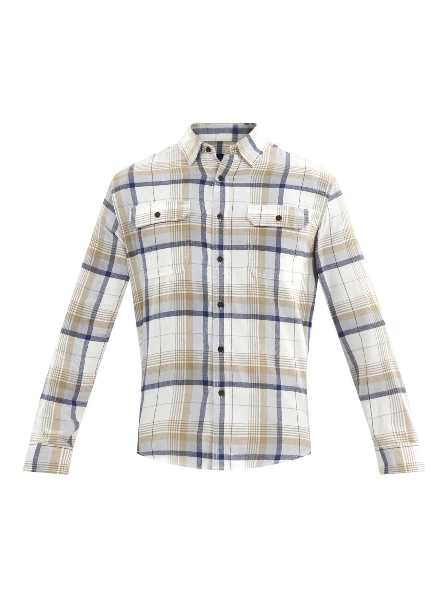 George Men's & Big Men's Relaxed Fit Double Pocket Flannel Shirt, Sizes XS-3XLT
