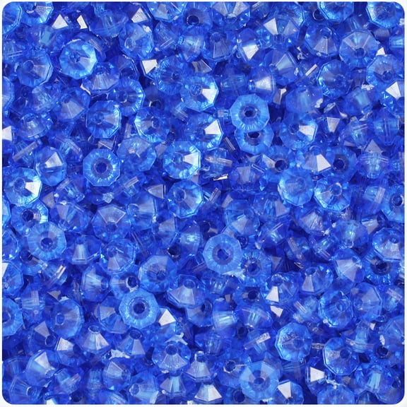 BeadTin Dark Sapphire Transparent 6mm Faceted Rondelle Craft Beads (1350pcs)