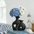 thumbnail image 2 of Ceramic Vase Set of 2 Heart Shaped, Modern Minimalist Boho Black White Vases Home Decor, for Dining Table Bookshelf Living Room Office Wedding Coffee Table Centerpiece, 2 of 4