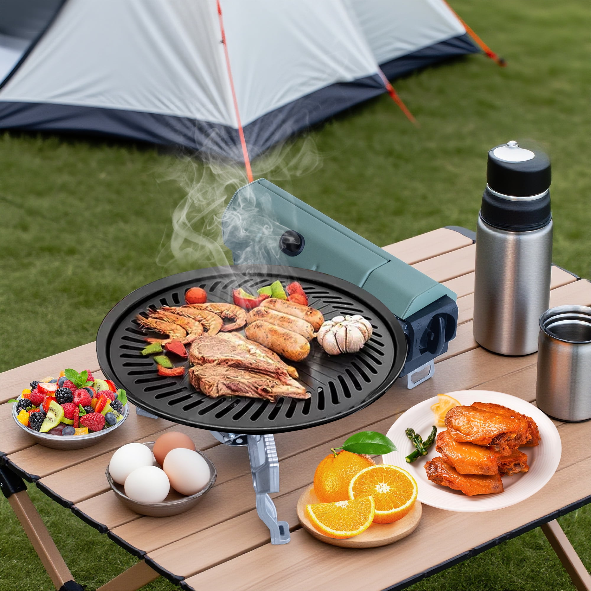 SaveJoy Camping Stove, 1 Burner Foldable Tabletop Portable Butane Gas Stove with Carrying Case for Camping, Outdoor Cooking