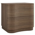 thumbnail image 2 of Mirae 2-Drawer Curved Nightstand in Brushed Brown Oak, 2 of 8