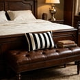 thumbnail image 6 of Summercome 18" x 18" Square Woven Black Stripe Decorative Outdoor Pillow, Spot Clean with Water and Mild Detergent, 6 of 6