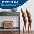 thumbnail image 3 of Open Box Queen Anne Hardwood Folding Chair - Fruitwood Finish with Blush Upholstery, 3 of 6