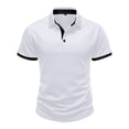 thumbnail image 2 of BTDECLAR Short Sleeve Shirts for Men Classic 3 Button Collar Casual Golf Shirts Solid Color Slim Fit Textured Athletic Work Tops, 2 of 7
