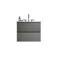 thumbnail image 3 of 24-Inch Wall-Mounted Bathroom Vanity with Space Grey Ceramic Sink, Floating Design, Soft-Closing Drawers, Three Faucet Holes, Pre-Assembled, 3 of 9