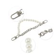 thumbnail image 3 of Unique Bargains 1 Pc Portable Double Layer Pearls Handbag Straps for Dating Silver Tone Metal Plastic, 3 of 5