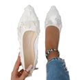 thumbnail image 4 of Miluxas Womens Flats Flower Embroideried Lace Ballet Flats Pointed Toe Comfortable Dress Shoes for Women Beige 9.5(43), 4 of 8