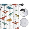 thumbnail image 4 of Blackout Kids Curtains,White Dinosaurs Pterosaurs Plants Pattern Childrens Insulated Curtains Set Of 2,Bedroom Essentials,Toddler Room Decor 52"x84", 4 of 5
