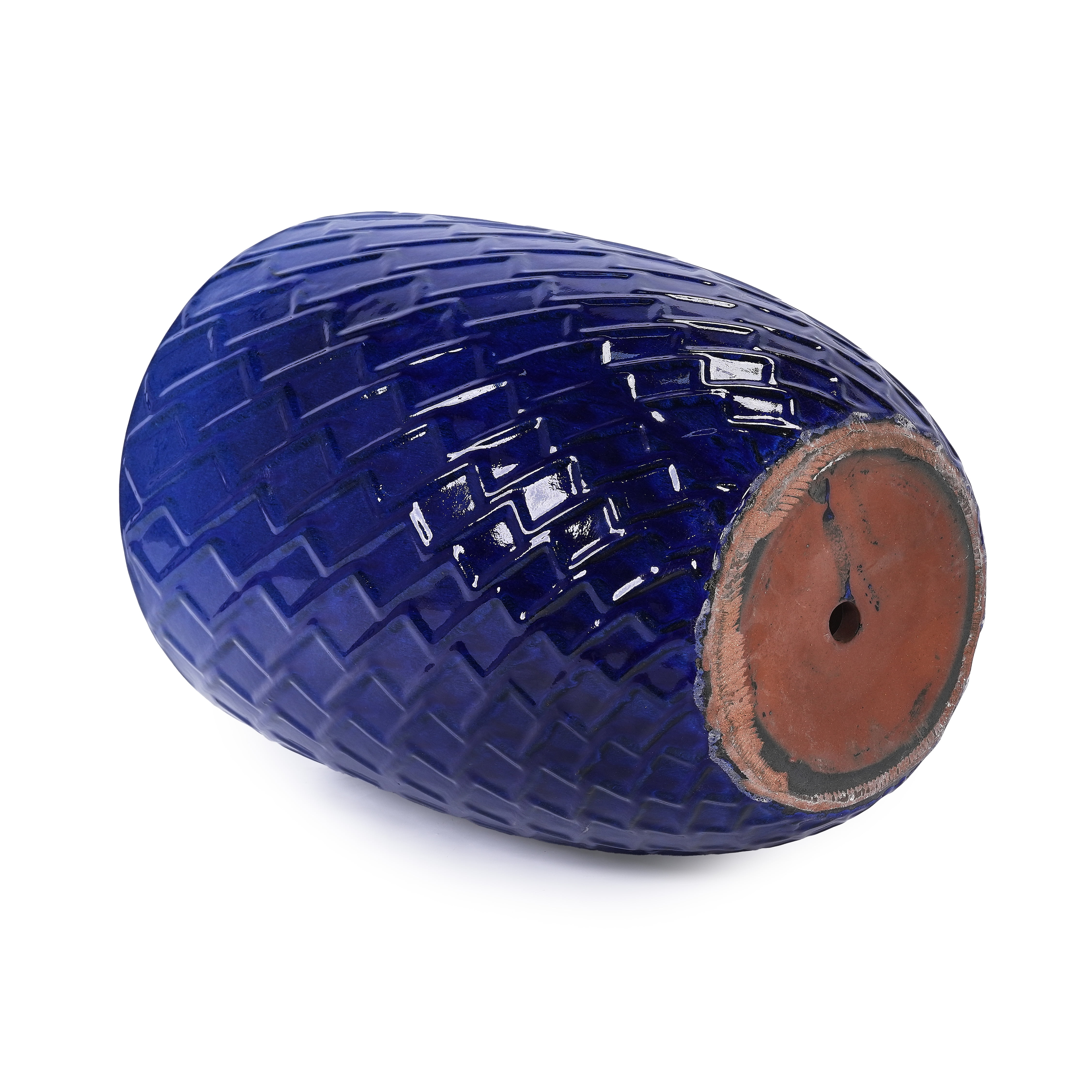 MAYEERTY 1 Pack Ceramic Planter Pot, Planter for Indoor Outdoor Patio, Garden, Dark Blue