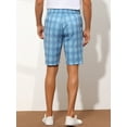 thumbnail image 3 of Unique Bargains Men's Plaid Shorts Straight Fit Comfort Flat Front Checked Shorts 32 Blue, 3 of 6