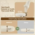 thumbnail image 5 of Pinmoco Ergonomic Cross Legged Office Chair, Wide Teddy Fabric Criss Cross Desk Swivel Seating for Home, White, 5 of 12
