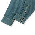thumbnail image 5 of cfhntfmh Mens Denim Shirts Button down Long Sleeve Jean Shirts Stretch Casual Collared Work Shirts with Pocket(Green, XX-Large), 5 of 7