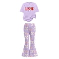 thumbnail image 4 of MuXiKeJi Clothes valentine outfit for 3t girls,Toddler Girl Clothes 3t Graphic Print Lightweight Hooded Sweatshirt and Jogger Sweatpants Clothing Toddler Girls Short Sets, 4 of 5