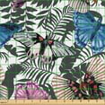 thumbnail image 2 of Ambesonne Butterfly Fabric by the Yard Upholstery, Monarchs Exotic Leafy Art, 2 Yards, Dark Grey and Sea Blue, 2 of 5