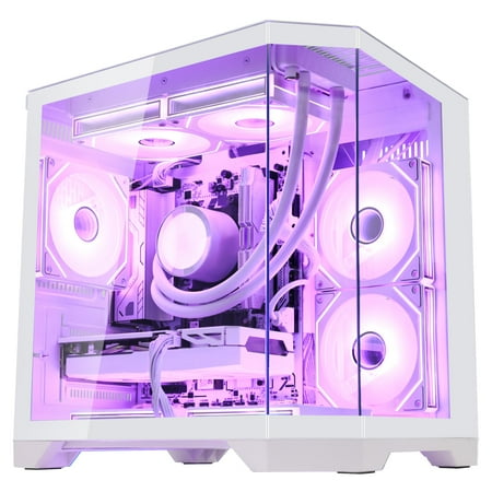 HELLOLAND Ocean of Stars Gaming Desktop -AMD Ryzen 7 7800X3D 4.2GHz- RTX 4060 8G -32GB DDR5 6000MHz RAM -1TB PCIe SSD -WiFi & BT -850W PSU -Win 11 Pro Tower PC Computer -White