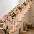 thumbnail image 5 of 2026 Christmas Indoor Home Decor Cute Fabric Large Bow Decor With Hanging Ribbon Multi-Color Big Bow Ornament For Curtain Tieback Door Wreath Wall Birthday Party, 5 of 6
