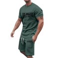 thumbnail image 2 of Los Angeles Graphic Short Sets for Men Relaxed Fit Crewneck T Shirt and Shorts 2 Piece Matching Set Mens Summer Outfits, 2 of 6