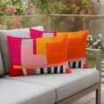 thumbnail image 4 of Pack of 2 Outdoor Pillow Covers 20x12 Inch Waterproof Pink Orange Throw Pillow Covers,Decorative Couch Pillow Shams Protectors Geometric Modern Abstract Oil Painting Patio Pillowcases Cushion Covers, 4 of 8
