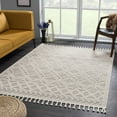 thumbnail image 6 of Hauteloom Magnolia MGN-2301 - Molde Moroccan Farmhouse Living Room Area Rug with Tassel - High Low Carpet - Tribal Boho Style - Southwestern Geometric Pattern - Beige, Cream, Brown 7'10" x 10', 6 of 6