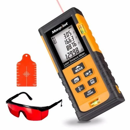 Morpilot Laser Distance Measure tool with Target Plate & Enhancing Glasses and Area, Volume