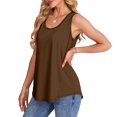 thumbnail image 3 of qucoqpe Womens Crew Neck Tank Tops Summer Tops Casual Sleeveless Camisole Fashion Solid Color T-shirts Loose Comfy Blouse, 3 of 8