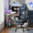 thumbnail image 2 of Huracan Velvet Fabric Gaming Chair Ergonomic Office Chair with Footrest High Back Gamer Chiar for Adults Video Gaming Chair with Massage Lumbar Cushion PC Gaming Chair for Home Office,Gray, 2 of 10