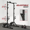 thumbnail image 4 of Soozier Adjustable Squat Rack & Bench Press Station, Heavy-Duty Steel Multi-Function Power Rack with Pull-up Bar and Plate Storage for Home Gym Strength Training, Black, 4 of 7